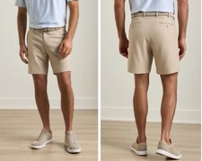 Peter Millar Men's Flat Front Salem Performance Short Size 42 NWT Khaki Golf