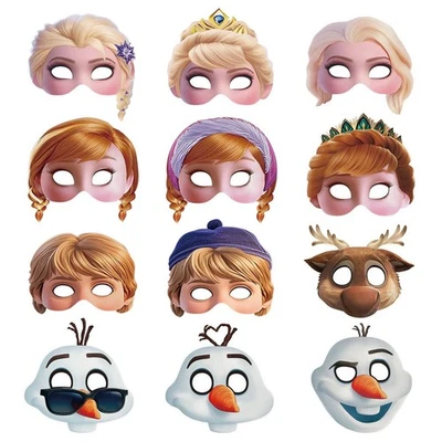 Frozen Mask Disney Birthday Party Fancy Dress Photo Props Costume Cosplay 12pcs