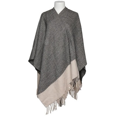 Pieces, Schal, RCVILJANA WOOL CAPE EXP, Damen, Grau/Beige, 63 cm, 155 #tI3