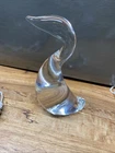 Steuben Crystal Art Clear Clean Glass Standing Goose Vintage Figurine, Signed
