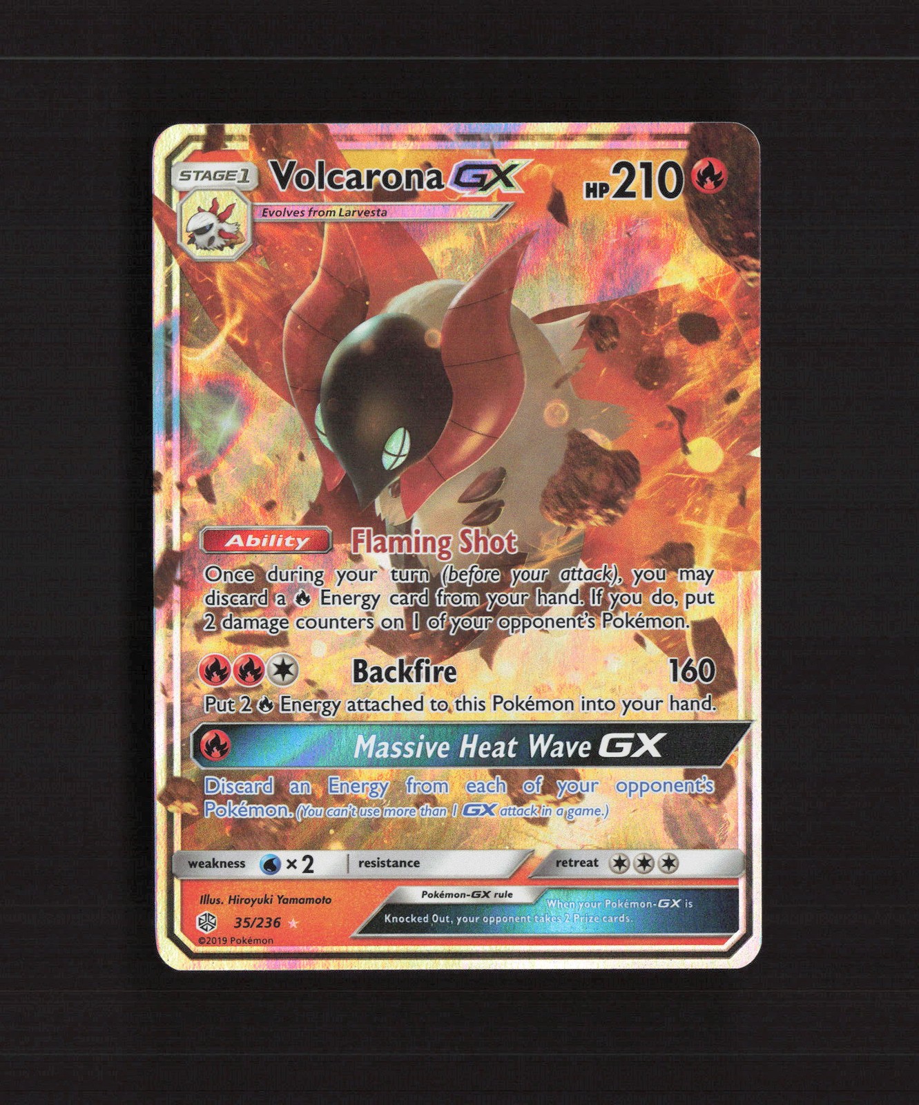 Volcarona GX 35/236 Cosmic Eclipse Ultra Rare Holo Pokemon Card NM