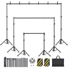 Backdrop Stand Kit - 6 Widths, 10x7.5ft Adjustable Background Stand for Parti...