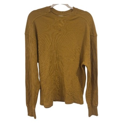 DSG Men's Waffle Knit Crewneck Long Sleeve Shirt | Honey Brown | S | NWT