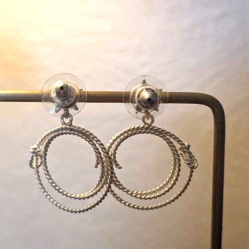 Bar V Ranch 925 Sterling Silver Cowgirl Star Lasso Lariat Post Dangle Earrings - Picture 3 of 5