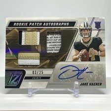 2023 Zenith Jake Haener Rookie Patch Auto /25 RPA RC LAUNDRY TAG SSP