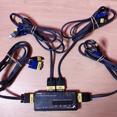 STARVIEW StarTech SV411KUSB 4 Port USB VGA KVM Switch Kit with Audio & Cables