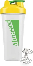 Almased Protein Shaker Bottle | For Mixes | 24 Ounces, clear, yellow 