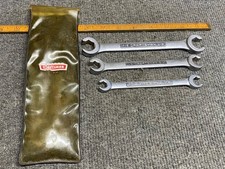 Vintage Craftsman 3pc Sae Flare Nut Line Wrench Set 4433 -v- With Case Usa