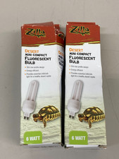Lot of 2 Zilla MINI Desert Compact Bulb 6W Reptile Terrarium Lamp Light DMGD BOX