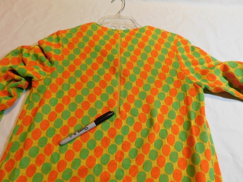 VTG 60s 70's MICRO DRESS MINI GEOMETRIC CIRCLES KNIT POLY XS/S MOD GOGO GROOVY, $35 - Photo 15