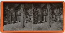 King Bedroom in Castle , Schwangau Germany  Stereoview Photo by Albert