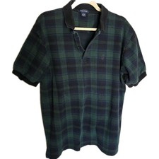 Nautica Men's Green Plaid Polo Short Sleeve Shirt Size XL 100 Cotton