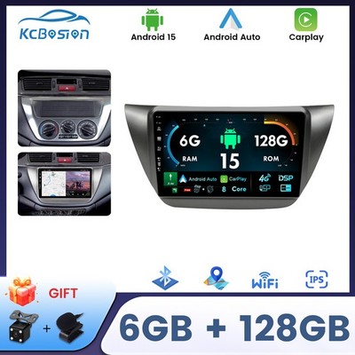 2 DIN Autoradio 6+128G Carplay Android 15 GPS Für Mitsubishi lancer ix 2006-2011