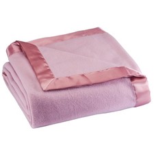 OakRidge Satin Fleece Blanket, Full/Queen, Twin or King Size Full Queen, Rose