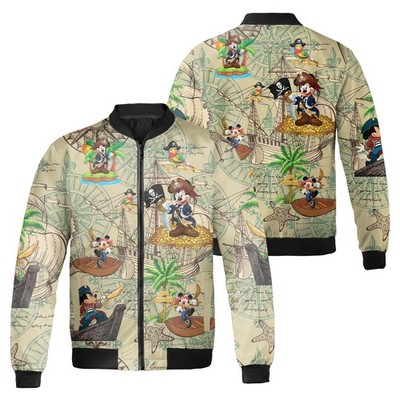 Mickey Mouse Pirates Of The Caribbean Hunting Treasures Bomber Jacket