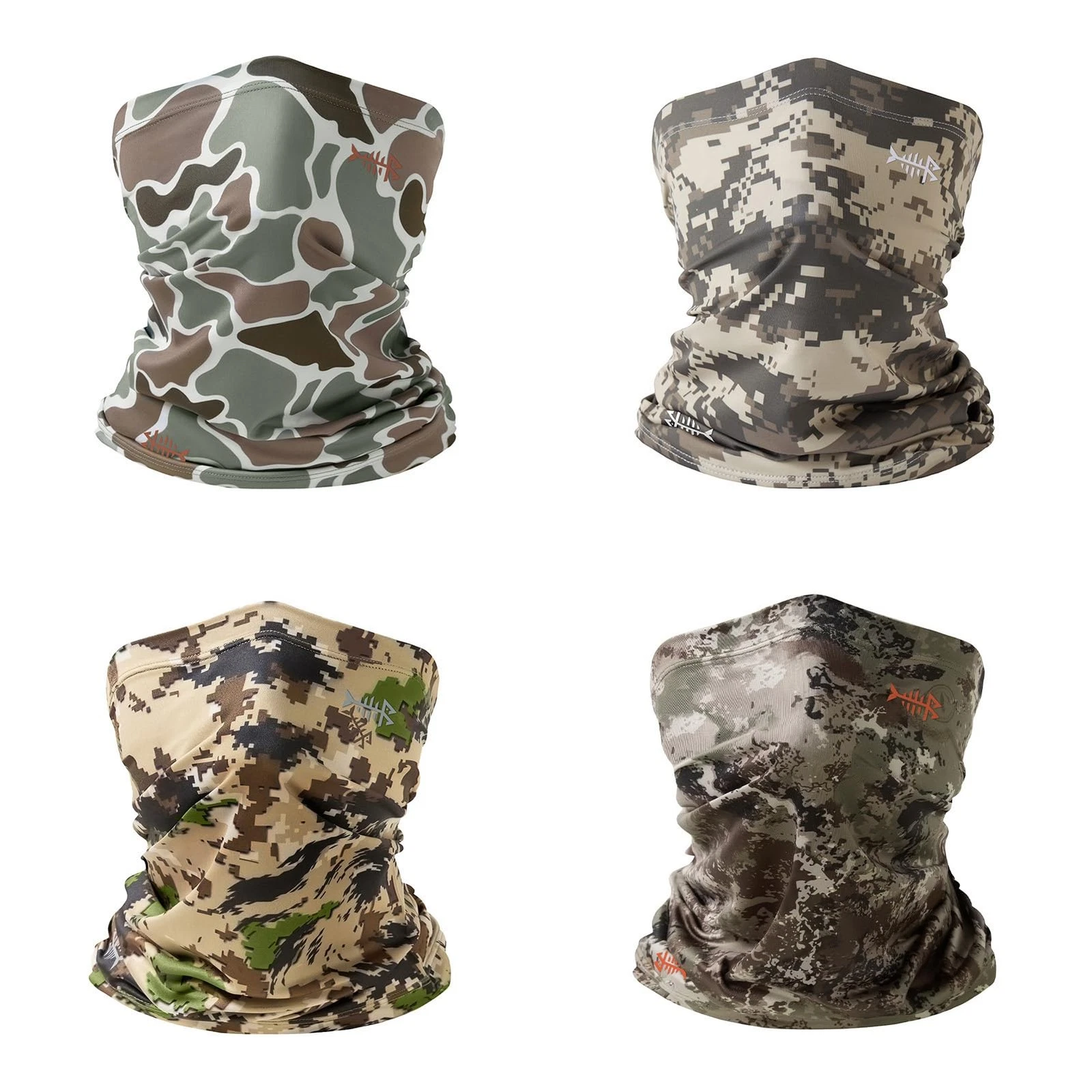 4 Pack UPF 50+ UV Protection Neck Gaiter Sun Protector for Fishing Hunting Ka...