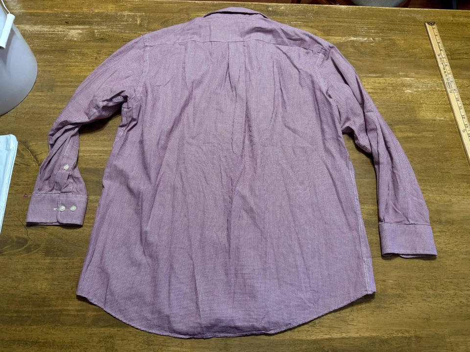 Club Room Shirt Men's Size 16 32-33, Red White, Long Sleeve, Button Up Shirt - Image 2 of 4