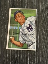 1952 Bowman #109 TOM MORGAN New York Yankees Baseball Card Rookie RC (Read). rookie card picture