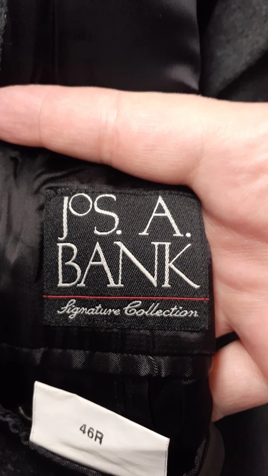 NEW Jos A Bank Overcoat Mens 46 Regular Grey 100% Cashmere Dress Coat topcoat - Image 4 of 4