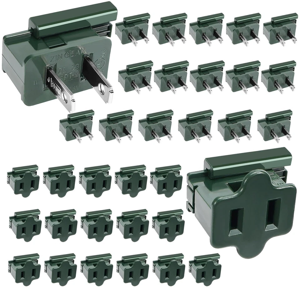 TTQ 32PCS SPT-2 Christmas Female and Male Slip Plug Electrical_Vampire Plugs Zip ...