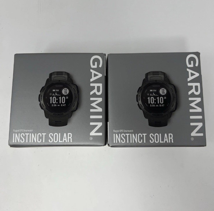 Garmin Instinct Solar Rugged GPS Smartwatch Graphite 2-Pack 010-02293-10-image