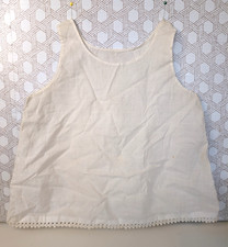 Vintage Linen/Cotton Infant Baby / Doll Dress Slip 15"