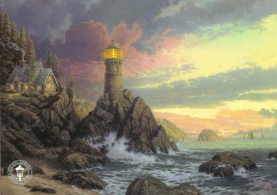 Thomas Kinkade Rock of Salvation 600 Kunstdruck Poster Leinwand Wanddeko Vintage
