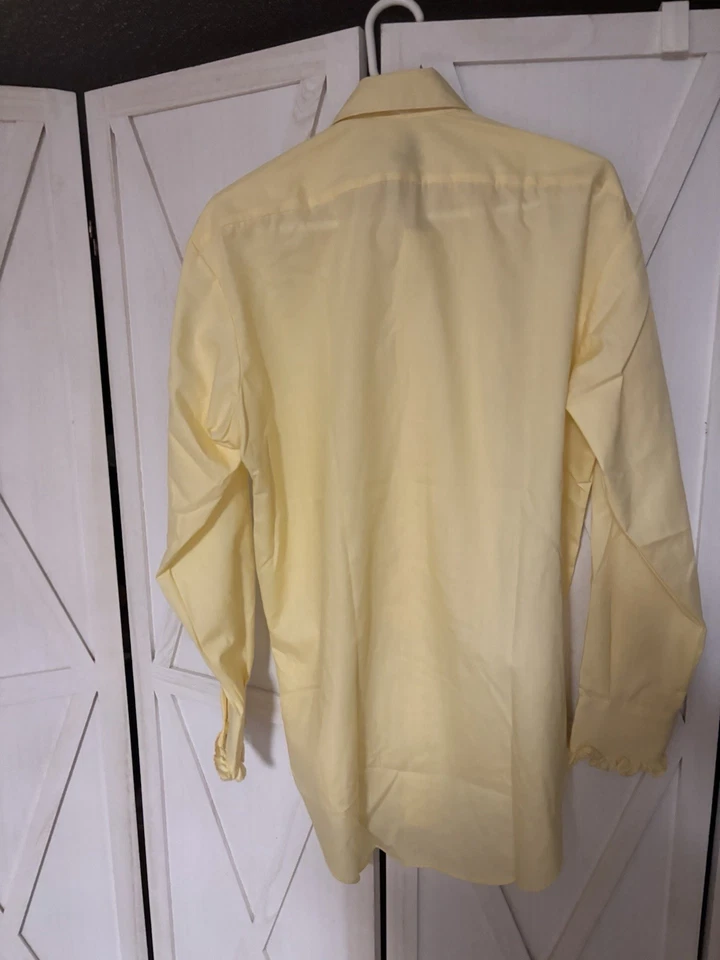 Camisa Esmoquin Formal After Six Años 70 46 Pecho Disco Amarillo Manga Larga Volantes Frontal Foto 4 de 4