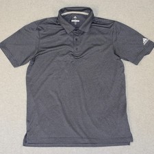 Adidas Golf Polo Shirt Men  s Size Medium Short Sleeve Striped Blue Heather Shirt