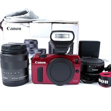 Canon EOS M Mirrorless Digital Camera Red 18-55mm Lens EF-EOS M [Exc+++]