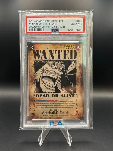 Marshall D. Teach 2024 One Piece Emperors New World #OP09-093 Wanted Art PSA 10