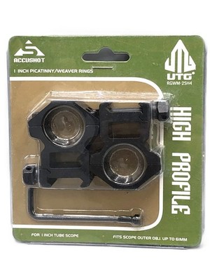 UTG High Profile 1 in Picatinny w/ Weaver Rings Anodized Matte Black RGWM-25H4