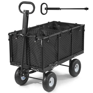 VEVOR Panier de jardin 1200 LBS Chariot à main en acier résistant avec pneu noir