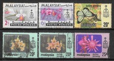 1965-1979 MALAYSIA PENANG SET OF 6 USED STAMPS (Scott # 68,70,80,86,87)