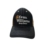 Evan Williams Bourbon Trucker Hat Black Tan Mesh Snapback Cap Since 1783 NEW