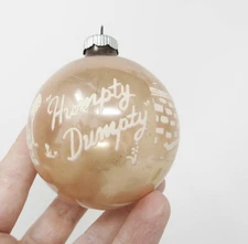 Vintage Mercury Glass Humpty Dumpty Stencil Shiny Brite Xmas Ornament ~ 2-1/2"