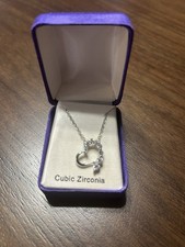 Sterling Silver Cubic Zirconia Heart Necklace heartjewellery