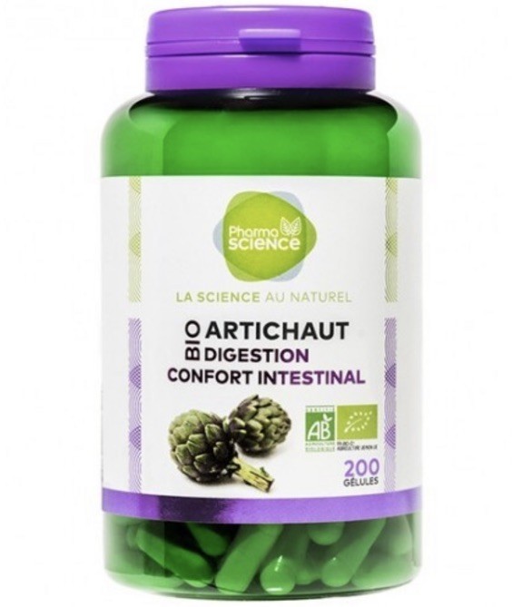 Artichaut bio Pharmascience complément digestion estomac léger 200 gélules transit
