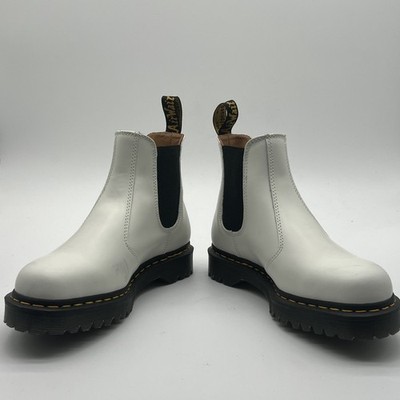 Dr Martens 2976 Bex White Smooth Leather Chelsea Boots Mens 10 Womens 11 UK 9