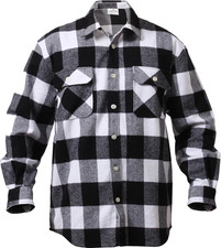 Plaid Flannel Shirt Brawny Buffalo Heavyweight Long Sleeve Checkered Lumberjack