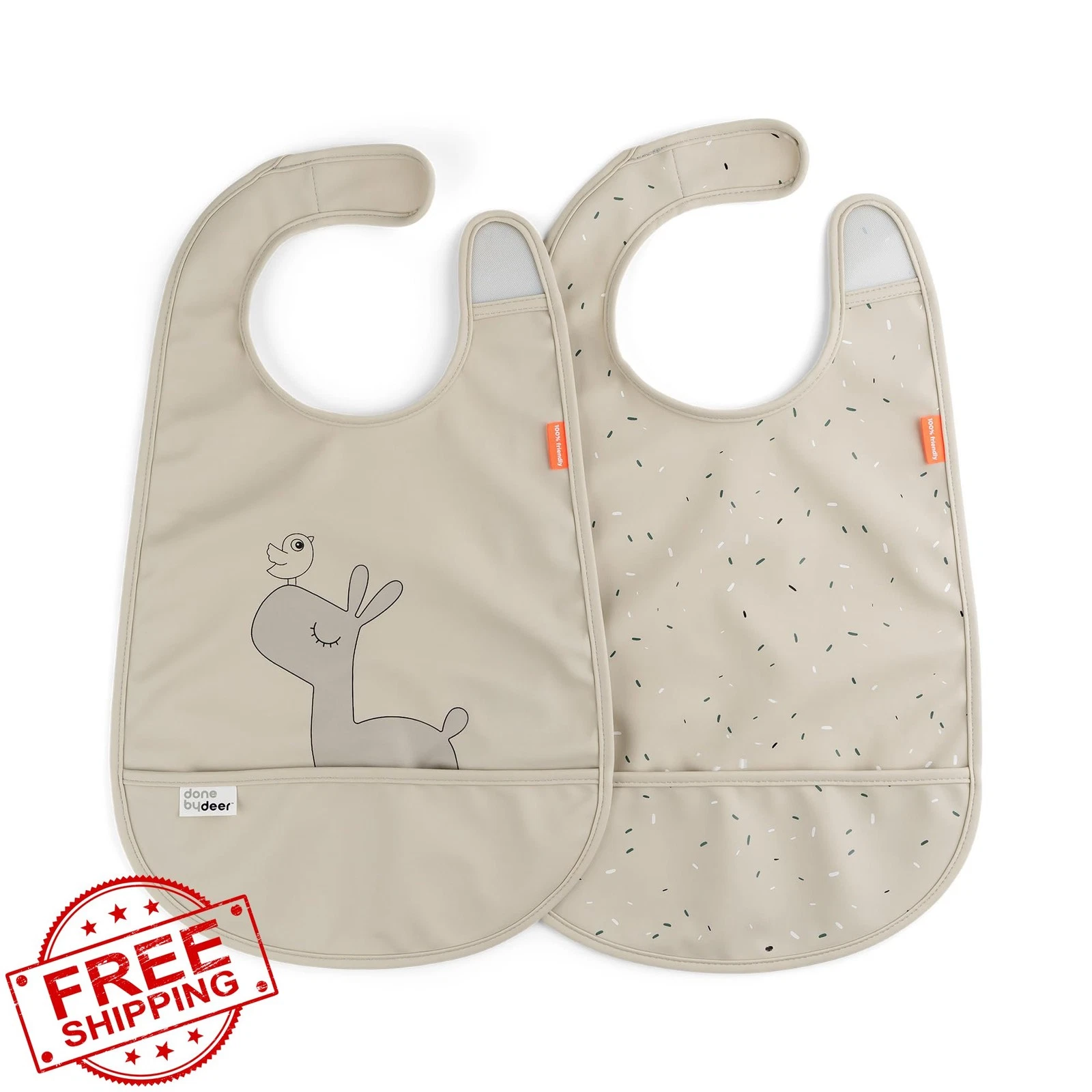 Done by Deer Bibs Sand 2 Pack