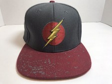 DC Comics The FLASH Superhero Adult Baseball Cap Hat Gray Red