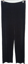 CHICO'S TRAVELERS Medium/1 Black Acetate Elastic Waist Straight Leg Knit Pants