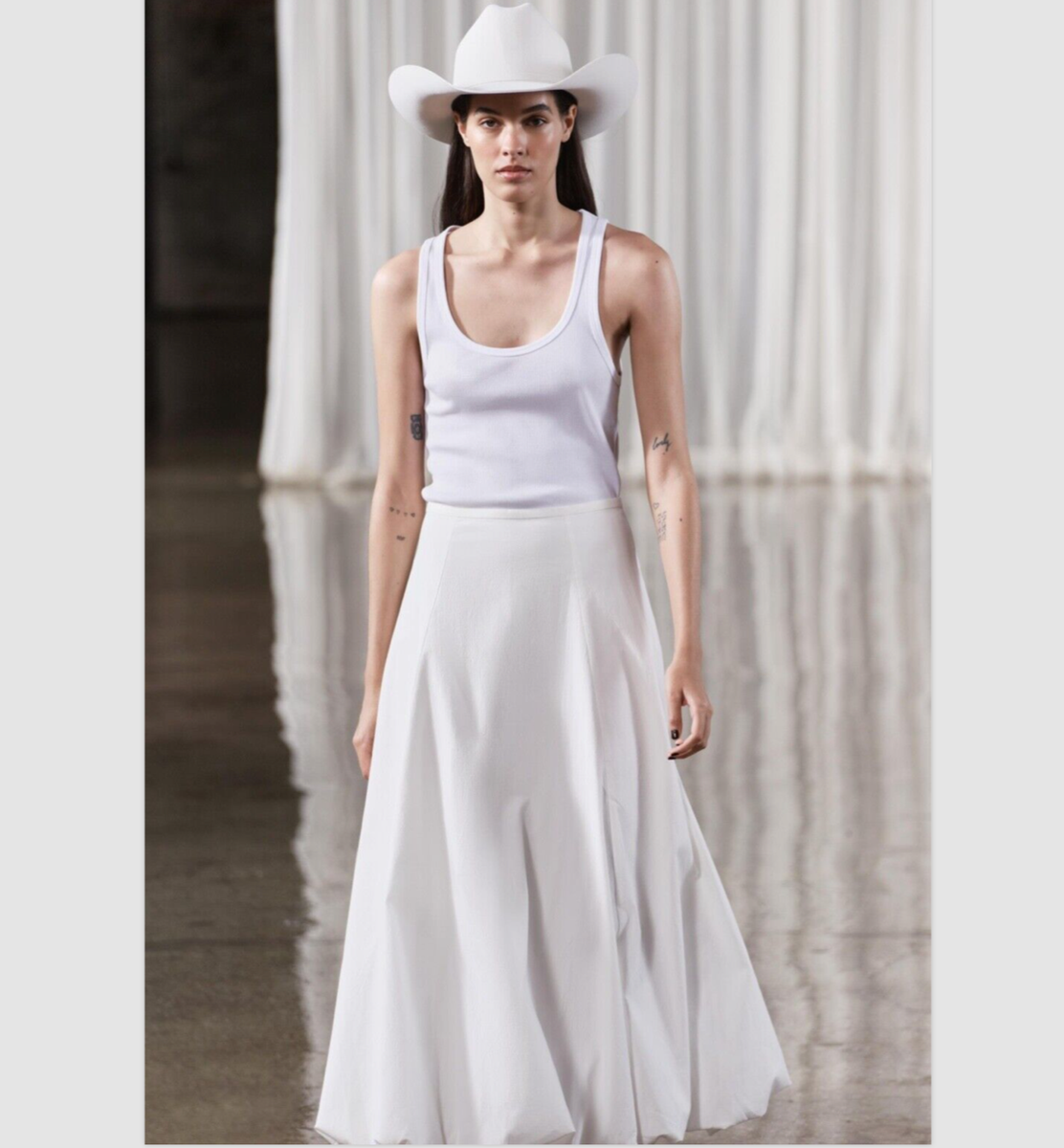 NEW ZW COLLECTION VOLUMINOUS MIDI SKIRT WHITE 2679/654 SIZE XS BNWT