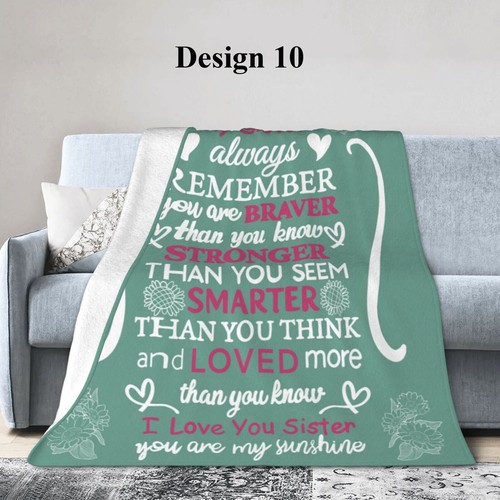Flannel Bedspread Sofa Throw Blanket Warm Words to Sister Holiday Birthday Gift - Picture 30 of 30