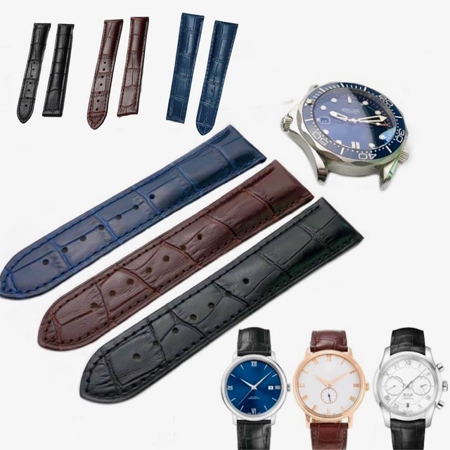 Omega Watch Strap Brown Leather Bands 20mm Replacement Parts Accessory