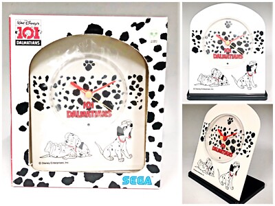Walt Disney's 101 Dalmatians White Table Clock SEGA 1997 Fantasy Amuse Analog JP