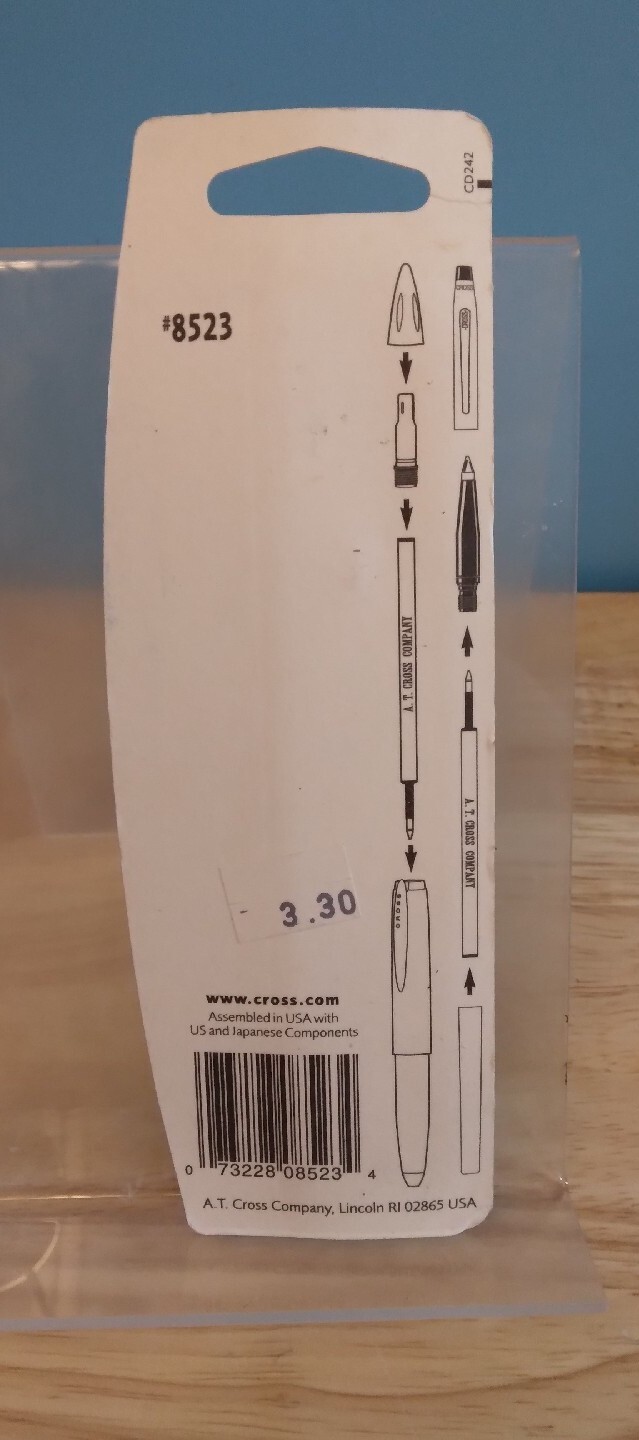 Genuine CROSS Rolling Ball Refill For Selectip Pen Black Ink 8523 NIP