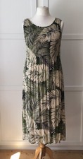 Vintage Croft & Barrow Midi Dress Size 10/12 green & cream 1980s