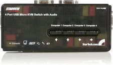 Starview SV411KUSB 4Port USB Micro KVM Switch With Audio and Cables E4823